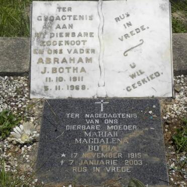 BOTHA Abraham J. 1911-1968 &amp; Mariah Magdalena 1915-2003