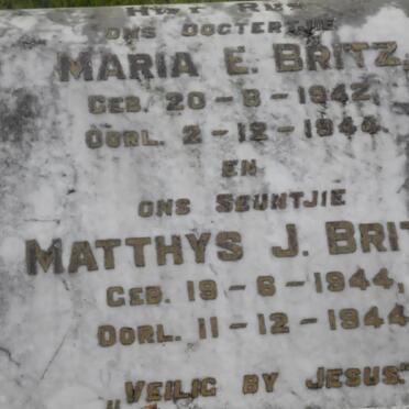 BRITZ Maria E. 1942-1944 :: BRITZ Matthys J. 1944-1944