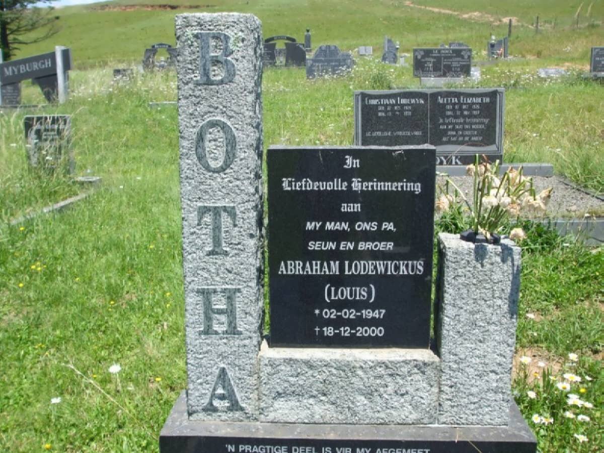 BOTHA Abraham Lodewickus 1947-2000