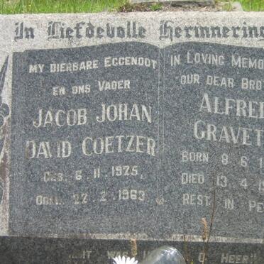 COETZER Jacob Johan David 1925-1963 :: COETZER Alfred Gravett 1906-1985