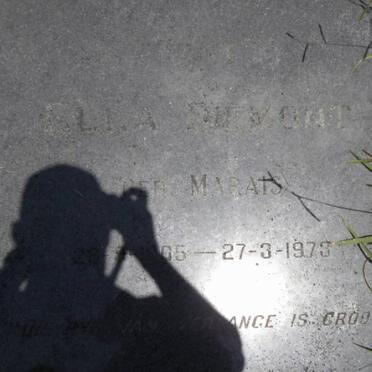 DIEMONT Ella nee MARAIS 1905-1973