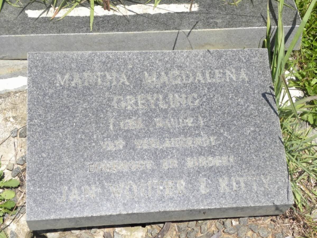 GREYLING Martha Magdalena