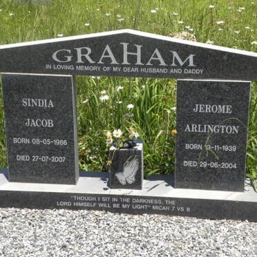 GRAHAM Jerome Arlington 1939-2004 &amp; Sindia Jacob 1966-2007