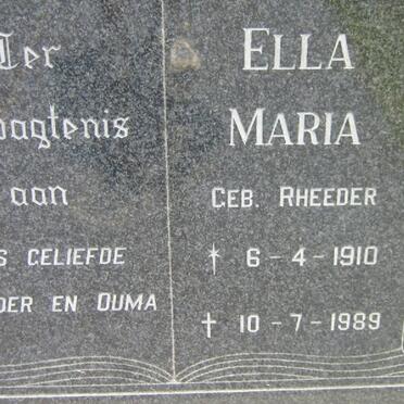 RANDT Ella Maria, du nee RHEEDER 1910-1989