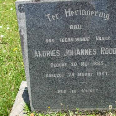 ROODT Andries Johannes 1885-1967