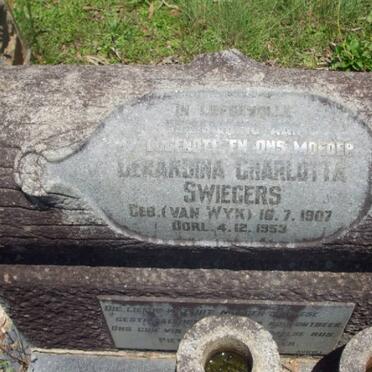 SWIEGERS Gerardina Charlotta nee VAN WYK 1907-1953