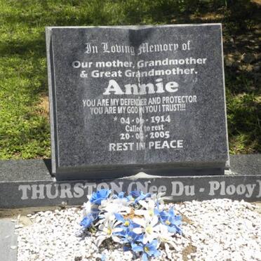 THURSTON Annie nee DU PLOOY 1914-2005