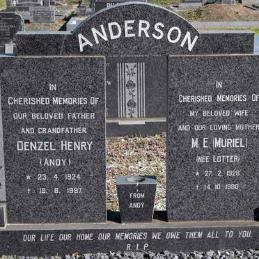 ANDERSON Denzel Henry 1924-1997 &amp; M.E. LÖTTER 1928-1980