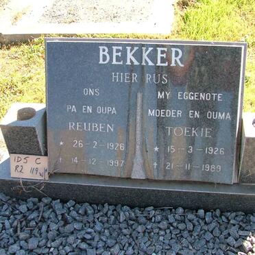 BEKKER Reuben 1926-1997 &amp; Toekie 1926-1989