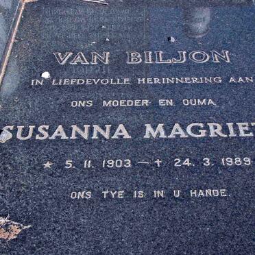 BILJON Susanna Magrieta, van 1903-1989