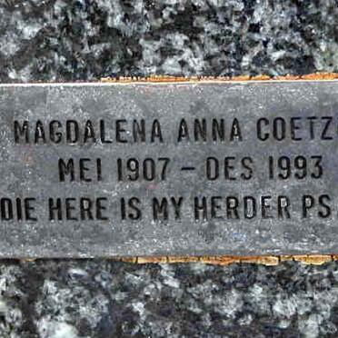 COETZEE Theunis J. 1900-1951 &amp; Magdalena Anna 1907-1993