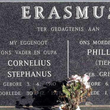 ERASMUS Cornelius Stephanus 1910-1978 &amp; Phillipina GREYLING 1919-2000