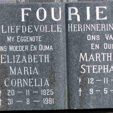 FOURIE Marthinus Stephanus 1921-2001 &amp; Elizabeth Maria Cornelia 1925-1981