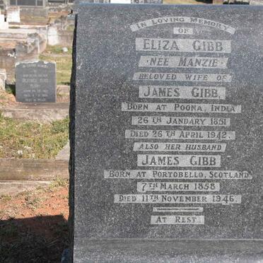 GIBB James 1858-1946 &amp; Eliza MANZIE 1851-1942