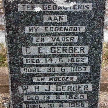 GERBER C.E. 1862-1957 &amp; W.H.J. 1885-1958