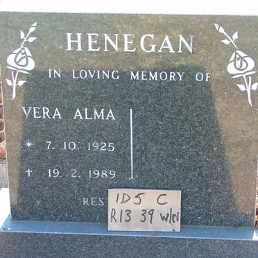 HENEGAN Vera Alma 1925-1989