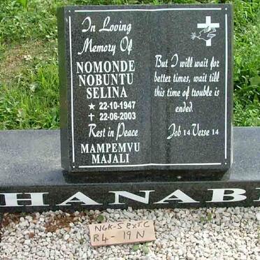 HANABE Nomonde Nobuntu Selina 1947-2003