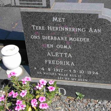 JAARSVELD Nicolaas J.S. 1918-1982 &amp; Aletta Fredrika 1917-1994