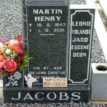 JACOBS Martin Henry 1947-2001