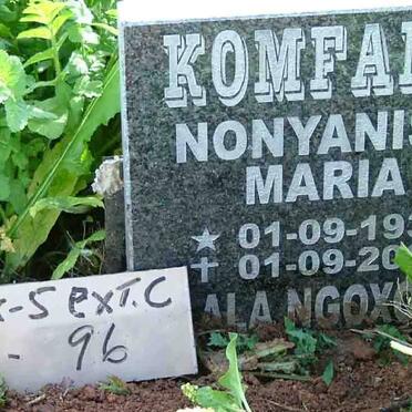 KOMFANA Nonyaniso Maria 1932-2001