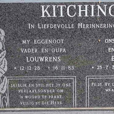 KITCHING Louwrens 1928-1983 &amp; Eileen 1931-2001