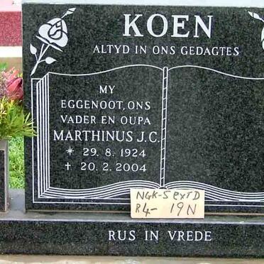 KOEN Marthinus J.C. 1924-2004