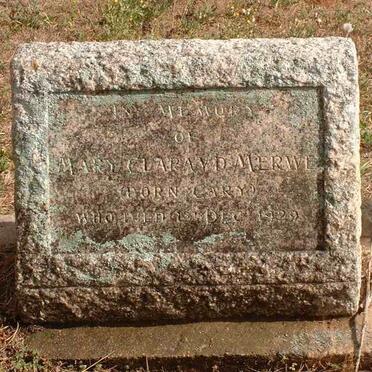 MERWE Mary Clara, v.d. née CARY 1850-1929