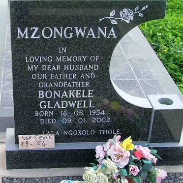 MZONGWANA Bonakele Gladwell 1954-2002