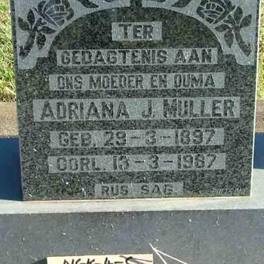 MULLER Adriana J. 1897-1967