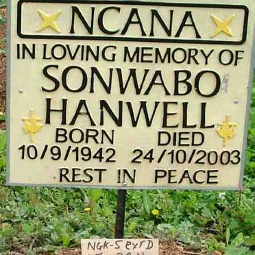 NCANA Sonwabo Hanwell 1942-2003