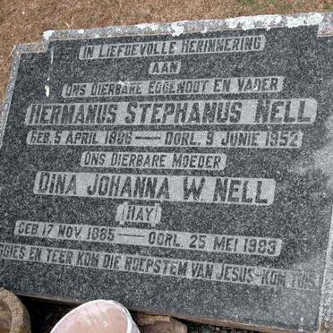 NELL Hermanus Stephanus 1886-1952 &amp; Dina Johanna W. HAY 1885-1983