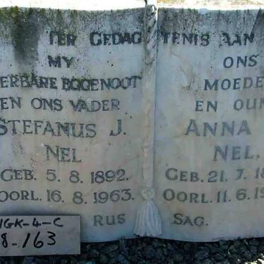 NEL Stefanus J. 1892-1963 &amp; Anna M. 1894-1979