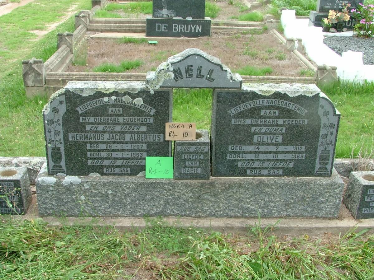 NELL Hermanus Jacob Albertus 1907-1953 &amp; Olive 1912-1968