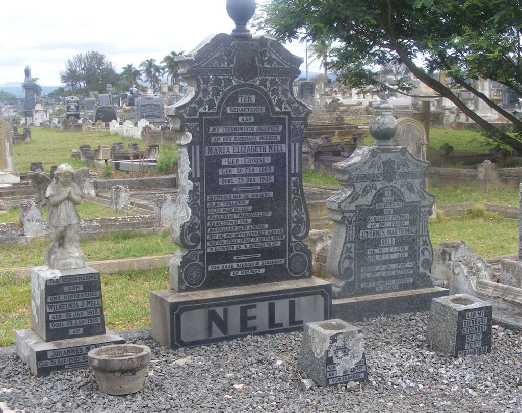 NELL Johannes Marthinus 1893-1962 &amp; Maria Elizabeth nee CROUSE 1899-1946 :: NELL Wilhelmus J. 1918-1919