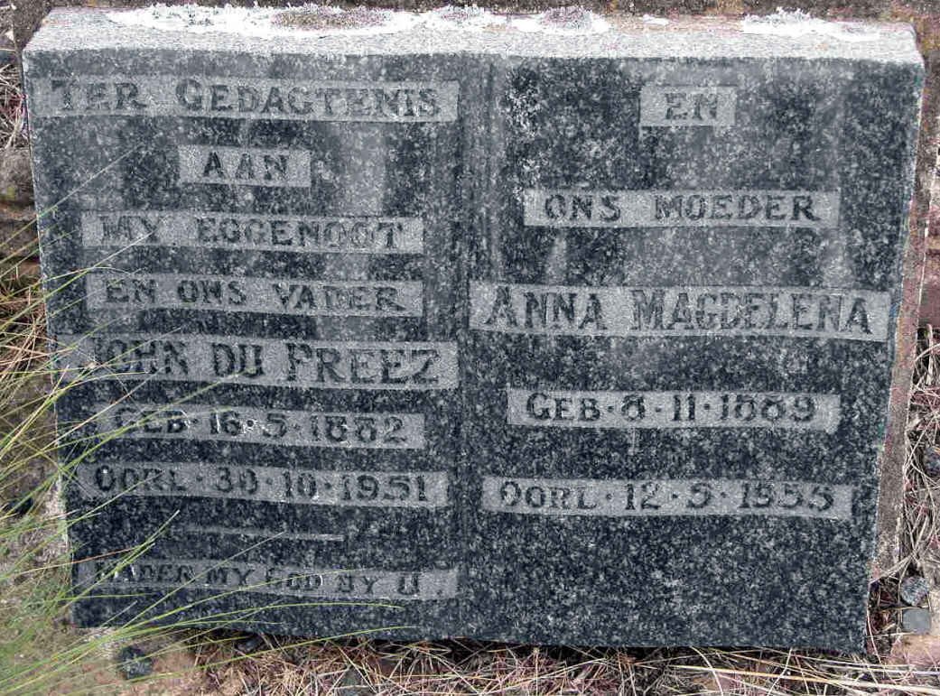 PREEZ John, du 1882-1951 &amp; Anna Magdalena 1889-1955