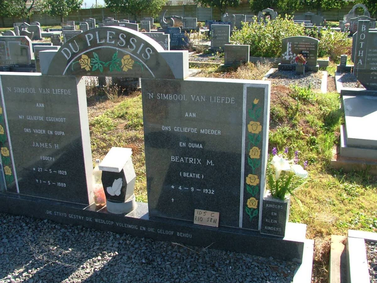 PLESSIS James H., du 1929-1989 &amp; Beatrix M. 1932-