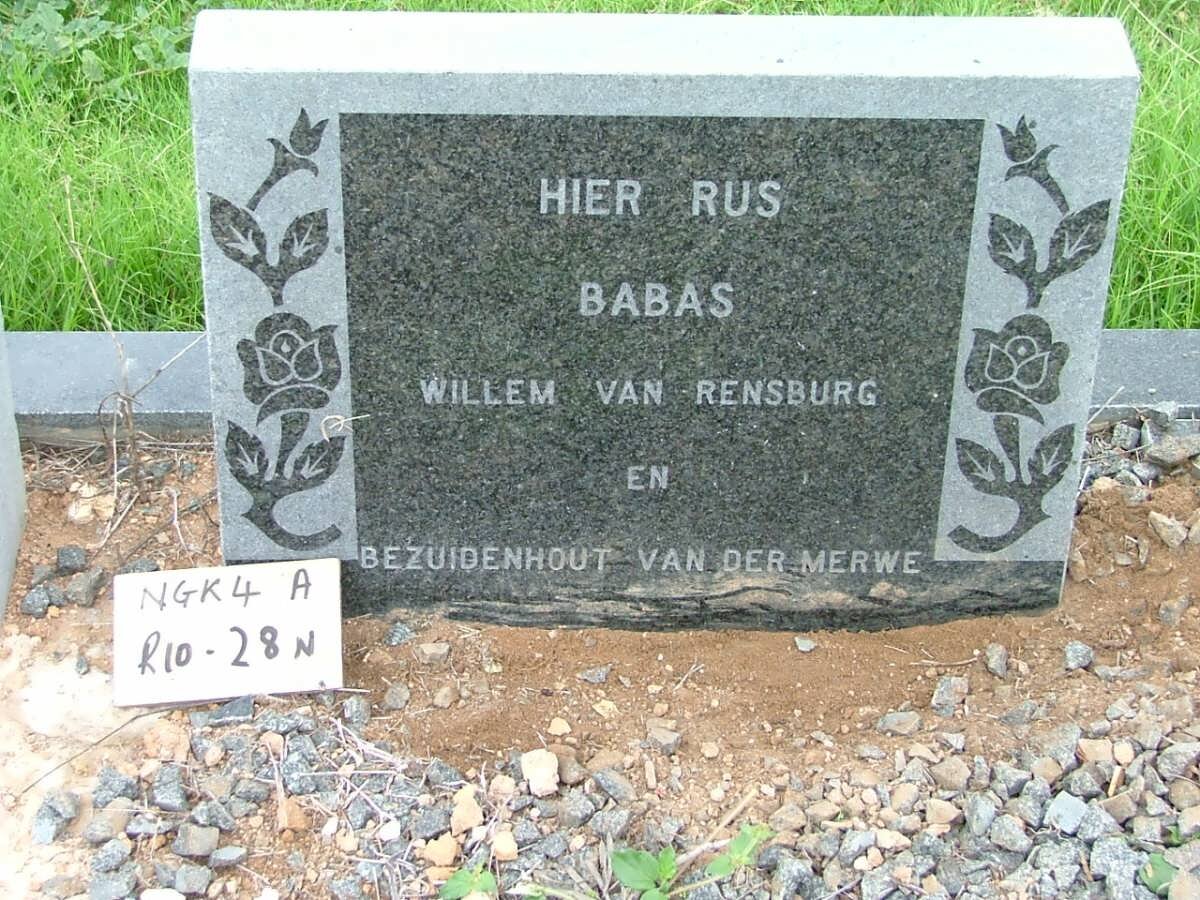 RENSBURG Willem, van :: VAN DER MERWE Bezuidenhout