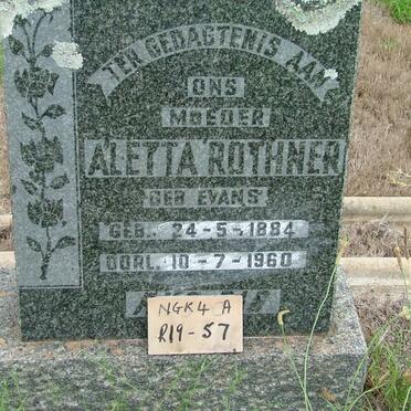 ROTHNER Aletta nee EVANS 1884-1960