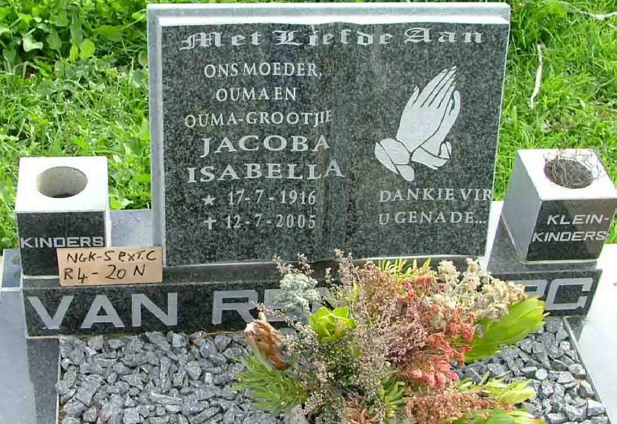 RENSBURG Jacoba Isabella, van 1916-2005