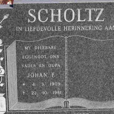 SCHOLTZ Johan F. 1909-1981