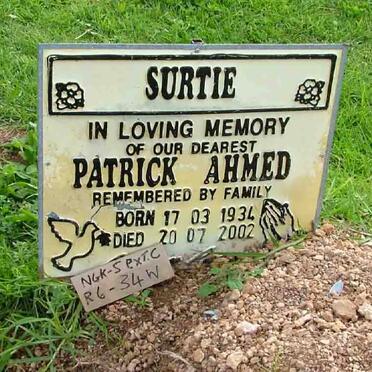 SURTIE Patrick Ahmed 1934-2002