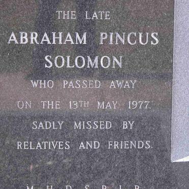 SOLOMON Abraham Pincus -1977