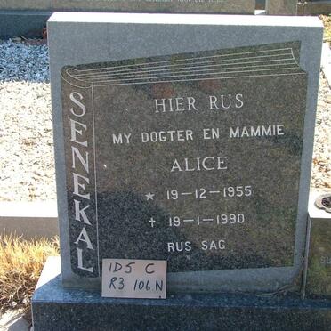 SENEKAL Alice 1955-1990