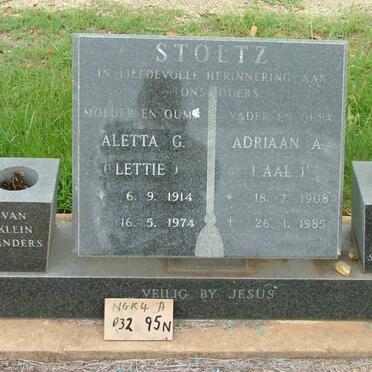 STOLTZ Adriaan a. 1908-1985 &amp; Aletta G. 1914-1974 :: STOLTZ Renier Johannes 1950-1964
