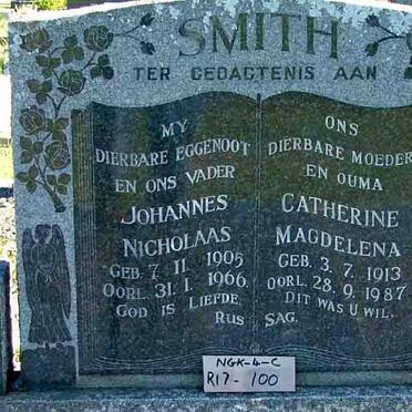 SMITH Johannes Nicholaas 1905-1966 &amp; Catherine Magdalena 1913-1987