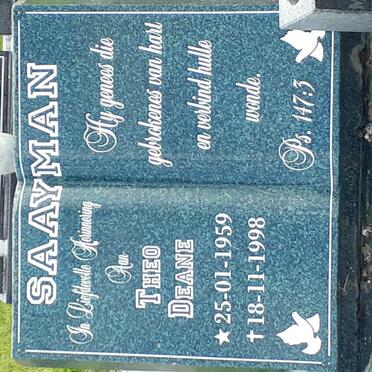 SAAYMAN Theo Deane 1959-1998
