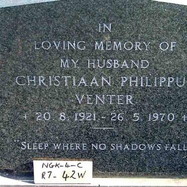 VENTER Christiaan Philippus 1921-1970