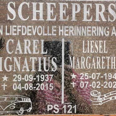 SCHEEPERS Carel Ignatius 1937-2015 &amp; Liesel Margaretha 1942-2021