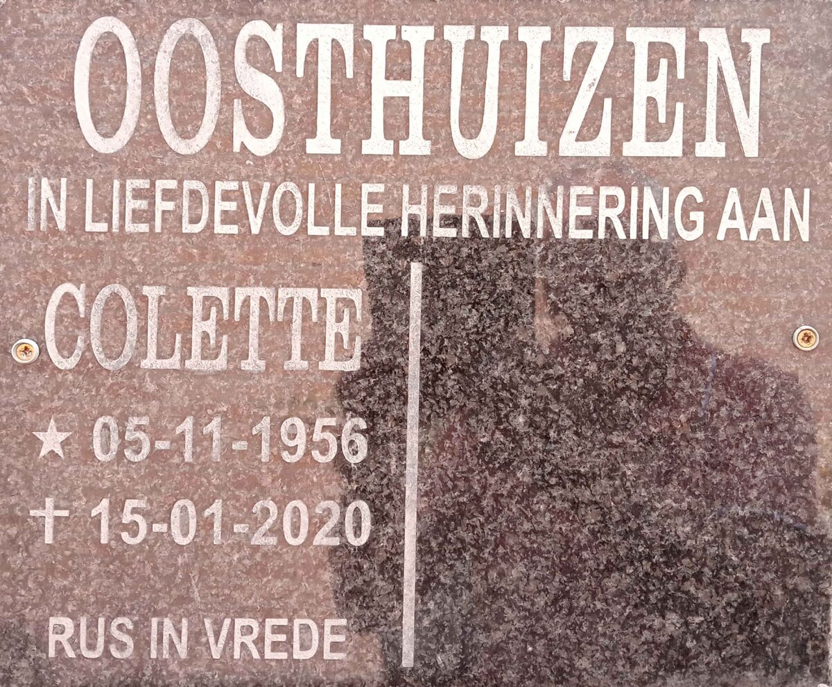 OOSTHUIZEN Colette 1956-2020
