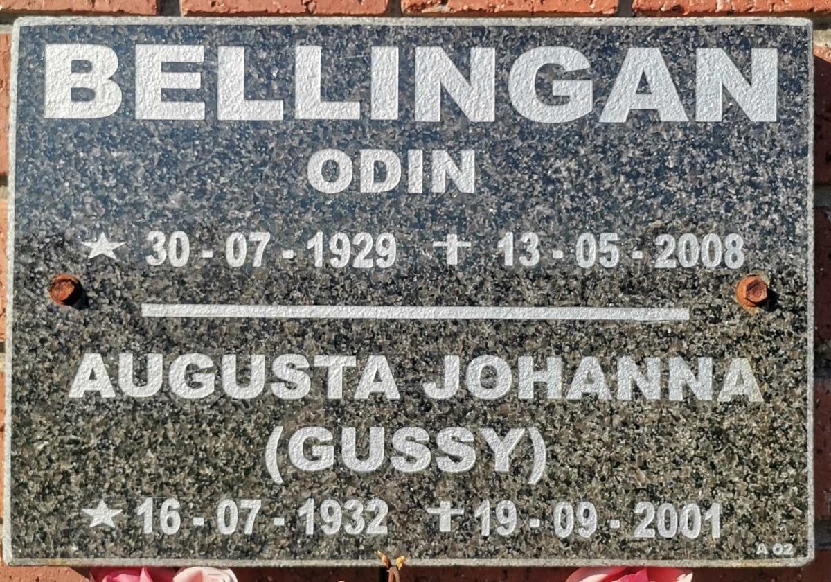 BELLINGAN Odin 1929-2008 &amp; Augusta Johanna 1932-2001